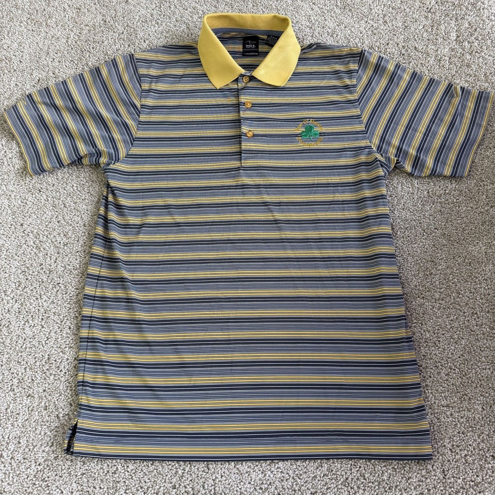 Page & Tuttle Cool Swing Polo Shirt Mens M Blue Stripe Short Sleeve Golf Top